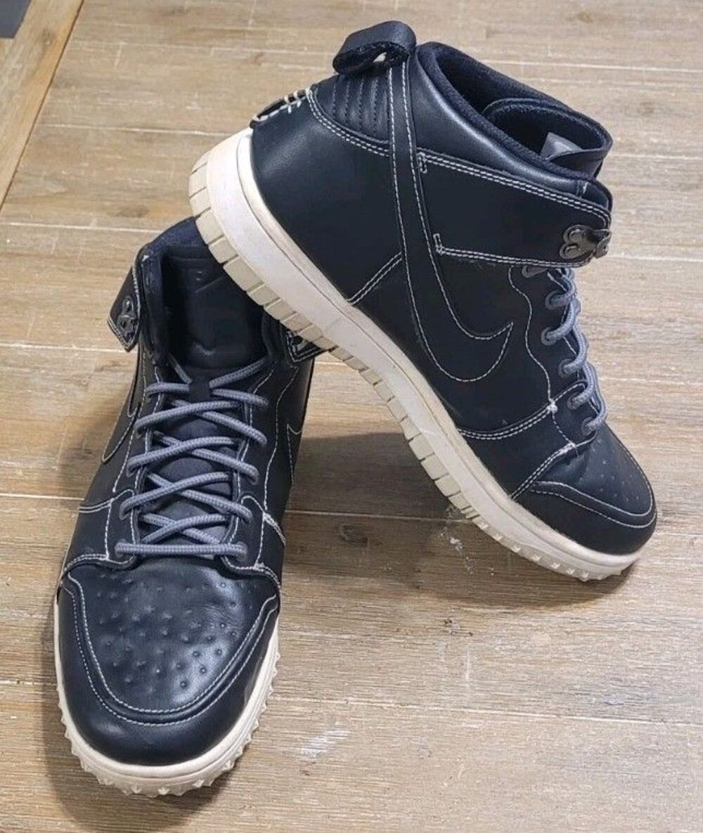Nike Dunk High CMFT Black Leather 805995-001 SZ 10 Men's Shoe 2015 RARE Sneakers